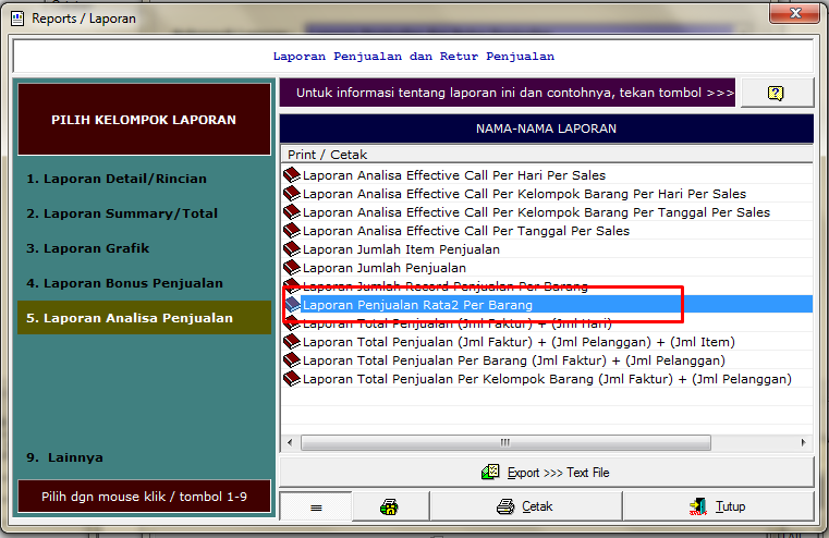 Laporan penjualan dan retur penjualan